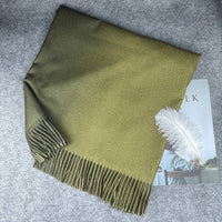 Gradient Digital Print Imitation Cashmere Scarf for Women, Korean Style Warm Winter Shawl