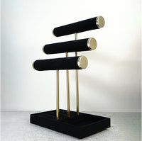 3-Tier Velvet Jewelry Display Stand for Bracelets and Necklaces