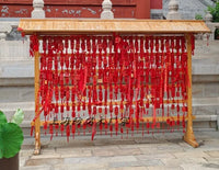 Outdoor Wooden Wishing Frame for Temples and Scenic Areas, Wind Chime Stand, Promotional Kiosk