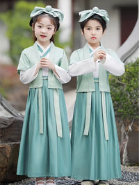 Kids Hanfu Chinese Ancient Costume for Boys and Girls, Traditional School Uniform for Performances and Ceremonies