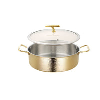 304 Stainless Steel Shabu Shabu Hot Pot with Divider, Induction Cooker Compatible