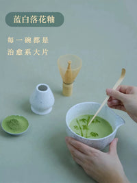 Jingdezhen Ceramic Matcha Bowl Set with Spout, Handmade Traditional Chinese Style