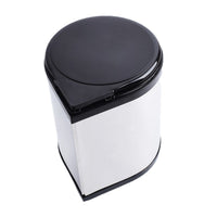 Stainless Steel 201 Kitchen Corner Waste Bin with Lid and Rotating Mechanism, Hidden Built-in Round