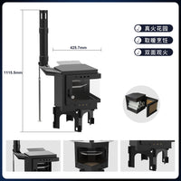 Cast Iron Wood Burning Fireplace Stove for Indoor Home Heating and Garden Use