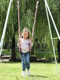 Kids' Indoor/Outdoor Swing with Soft Board Seat and Pull-Up Bar for Sensory Training