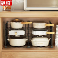 Under-Sink Pot and Pan Organizer Rack for Kitchen Cabinet Storage
