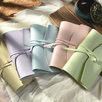 Macaron Color PU Leather Loose-Leaf Notebook with Strap Closure for Students & Office