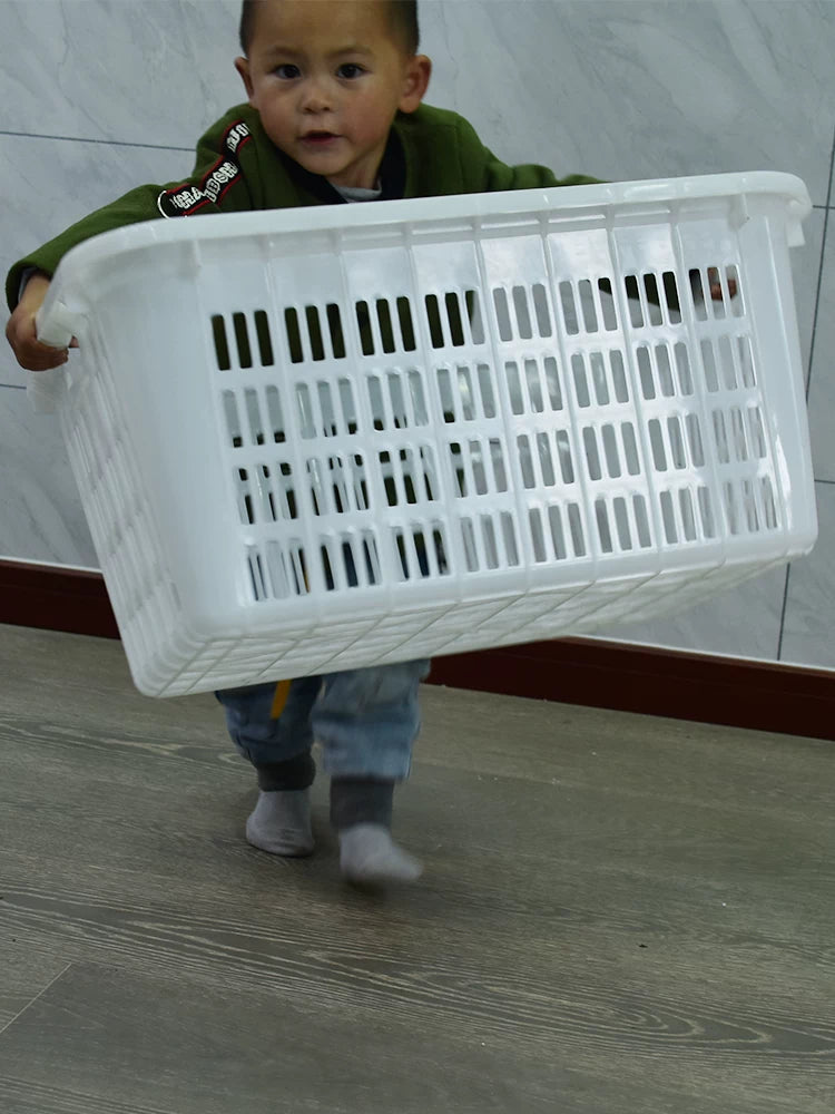 Thickened Plastic Storage Basket Rectangular Hollow Vegetable Fruit Crate for Clothing Factory