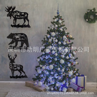 Nordic Metal Hollow Christmas Animal Wall Decor - Bear, Elk, Moose