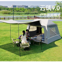 Inflatable Outdoor Camping Tent with Awning, Automatic Setup, Rainproof, Thickened, UV Protection