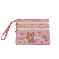 Cute Double-Layer Pencil Case with Handle, Waterproof Storage Pouch for Students, Keys, and Cards