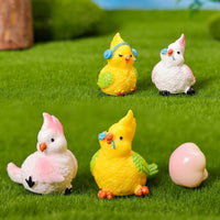 Miniature Resin Parrot Figurines for Home, Car, and Desktop Decor