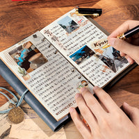 A6 Leather Binder Journal with Strap Closure, Vintage Style Notebook for Students and Office