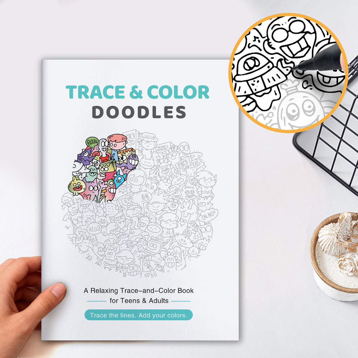Cartoon Coloring Book for Kids & Adults, Funny Watercolor Graffiti Painting Book