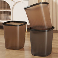 Large Capacity Transparent Square Trash Can with Press Ring for Home, Office, Kitchen, Bathroom, Bedroom