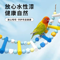 Macaron Rainbow Bird Ladder Toy for Parrots and Small Birds, Climbing Swing Perch for Cage Decoration