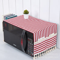 Microwave Oven Dust Cover with Oil-Proof Fabric, Multi-functional Cotton Linen Appliance Protector