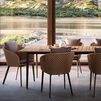 Outdoor Wicker Dining Set Aluminum Alloy Frame Patio Garden Furniture