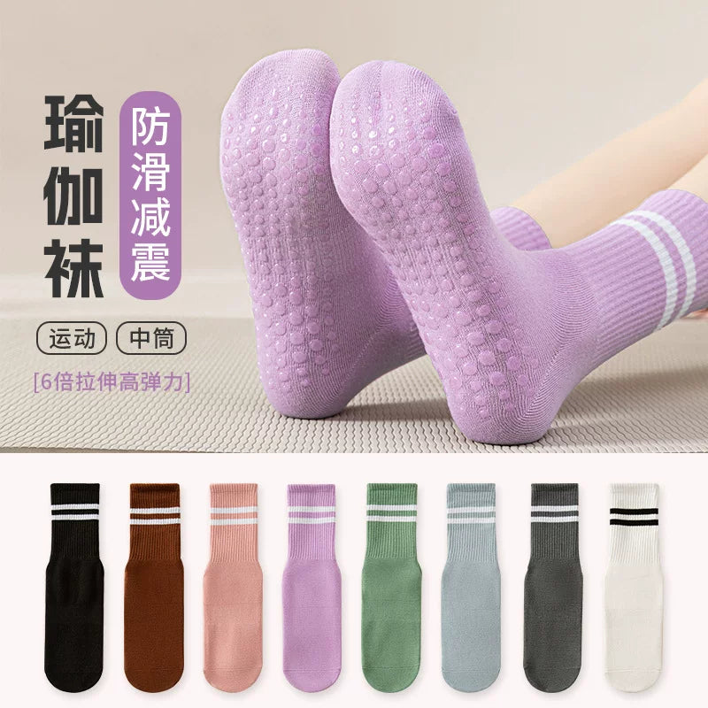 Women's Non-Slip Yoga Pilates Barre Socks with Grip for Fitness & Indoor Workouts