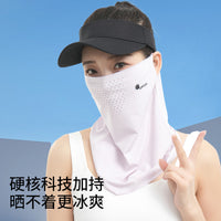 Women's Summer Ice Silk Sun Protection Face Mask with Ear Hooks, Breathable UV Protection for Outdoor Cycling