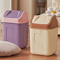 Simple Covered Trash Can for Home, Office, Bedroom, Bathroom, Living Room with Swing Lid