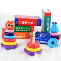Wooden Stacking Rainbow Ring Tower Tumbler Toy for Kids
