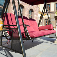 Panama Double/Triple Swing Chair for Patio Balcony Garden, Leisure Wrought Iron Rocking Chair, Light Luxury Home Furniture