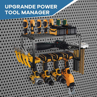 Heavy-Duty Wall-Mounted Drill Storage Rack for Garage and Workshop - Floating Power Tool Organizer for Electric Drills
