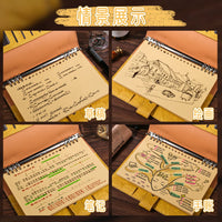 A5 Top-Flip Kraft Paper Loose-Leaf Notebook with Lined Pages for Office, School, and Journaling