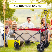 Foldable Outdoor Utility Wagon with 100L Capacity for Camping, Shopping, and Garden Use
