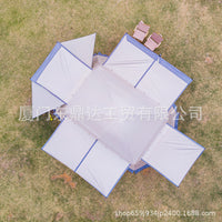 Outdoor Double Layer Thickened Camping Tent, 2 Rooms 1 Hall Family Group Tent