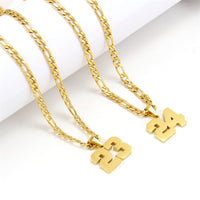 Men's Stainless Steel Sports Number Necklace for Baseball, Basketball, and Football Teams