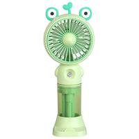 Cartoon Handheld Spray Fan with Phone Holder, USB Rechargeable Mini Misting Fan for Summer