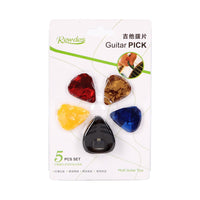 REWDES Celluloid Guitar Picks Set with Storage Box, Mixed Colors and Thicknesses