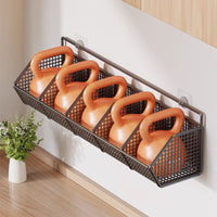 Wall-Mounted Kitchen Organizer Rack for Spices, Ginger, Garlic - Punch-Free Storage Basket