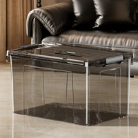 Transparent Storage Bins with Handles for Clothes, Books, Snacks and Home Organization