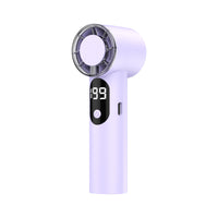 T361 Mini Handheld Turbo Fan with Digital Display, USB Rechargeable Portable Outdoor High-Speed Fan