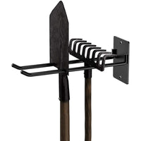 Wall-Mounted Iron Garden Tool Organizer Rack for Shovels and Rakes