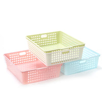 Desktop File Storage Basket Plastic A4 Document Organizer Bin for Office and Home