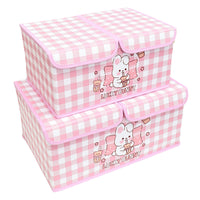 Cute Girly Large Capacity Double-Lid Dustproof Washable Storage Box for Underwear Socks