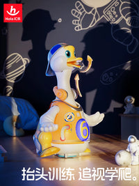 HuiLe Rocking Goose Baby Toy with Music and Lights, Early Education Crawling Aid for Infants