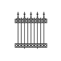 Cast Iron Fence Panel for Yard, School, and Factory Perimeter Security