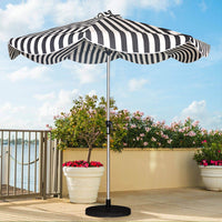 Outdoor Patio Umbrella with Crank Lift, UV Protection, Water-Resistant Fabric, Aluminum Pole, Striped Design