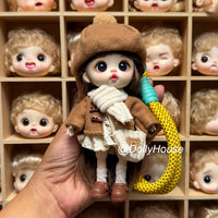LoliFun 14cm Articulated Doll with Changeable Outfits, Phone Bag, and Lanyard - Girls' Gift
