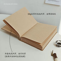 Jomoo Linen Frayed Edge Blank Notebook Vintage Kraft Paper Handmade Journal for Gifts