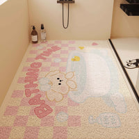 Non-Slip PVC Looped Coil Shower Mat for Bathroom Drainage, Easy Clean