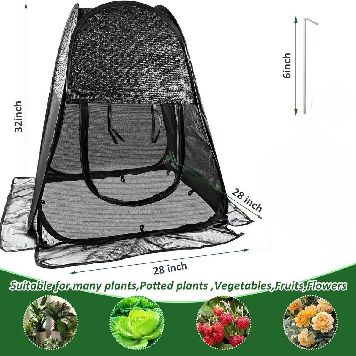 Garden Plant Protective Cover with Sunshade and Insect Netting