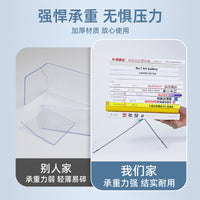 L-Shaped Thick Transparent Acrylic Bookends for Desk Organization