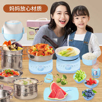 Mini Kitchen Real Cooking Playset for Kids with Smart Electric Stove, Non-stick Cookware, and Utensils