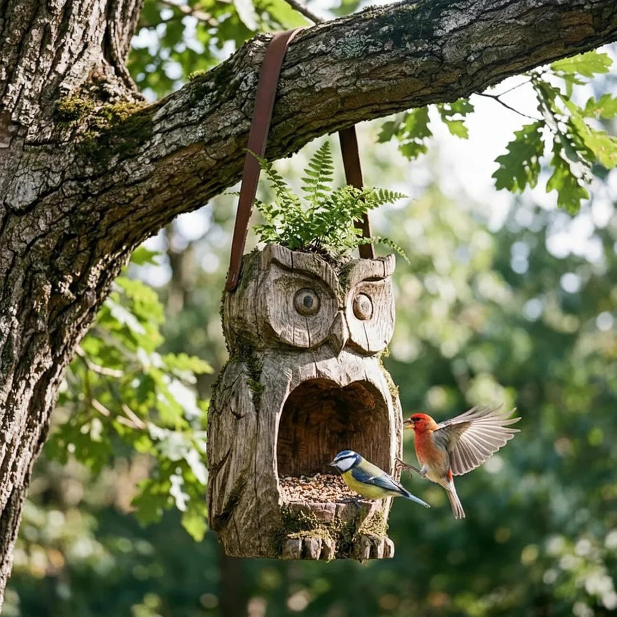 Rustic Owl Bird Feeder & Planter for Garden Decor